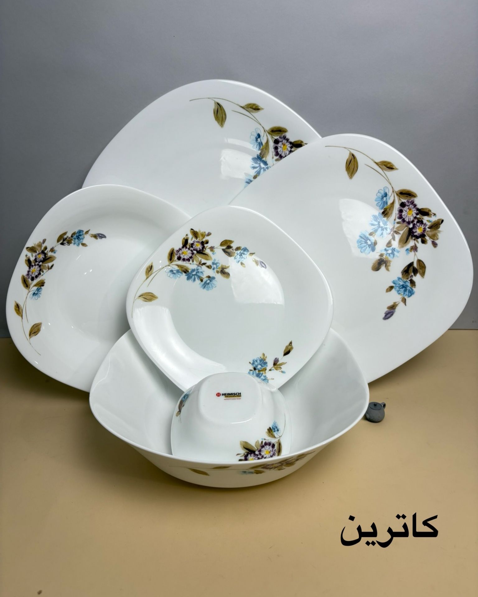 سرویس غذاخوری ۲۶ پارچه دینو طرح کاترین مربع