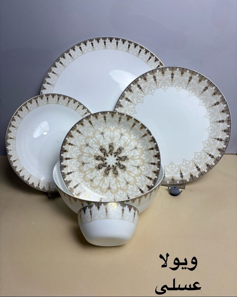 سرویس آرکوپال ۲۶ پارچه طرح ویولا عسلی برند دینو