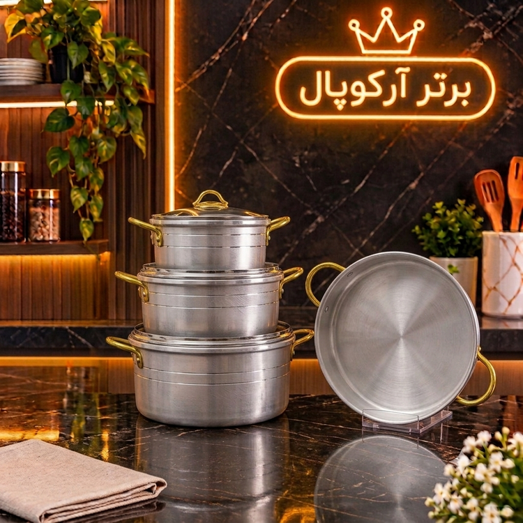 سرویس قابلمه کاسیو 7 پارچه مدل گلدانی