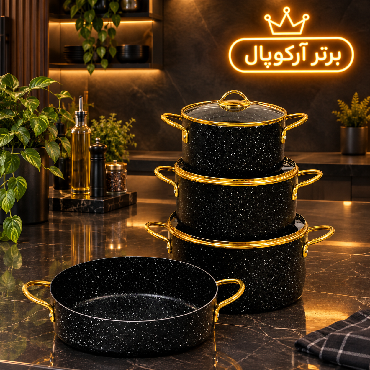 سرویس قابلمه ۷ پارچه هیشو طرح ترک